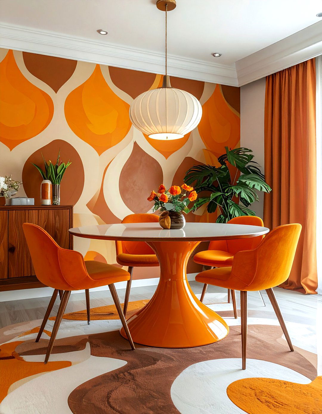 Retro s dining room - 30 bold wallpaper dining room ideas