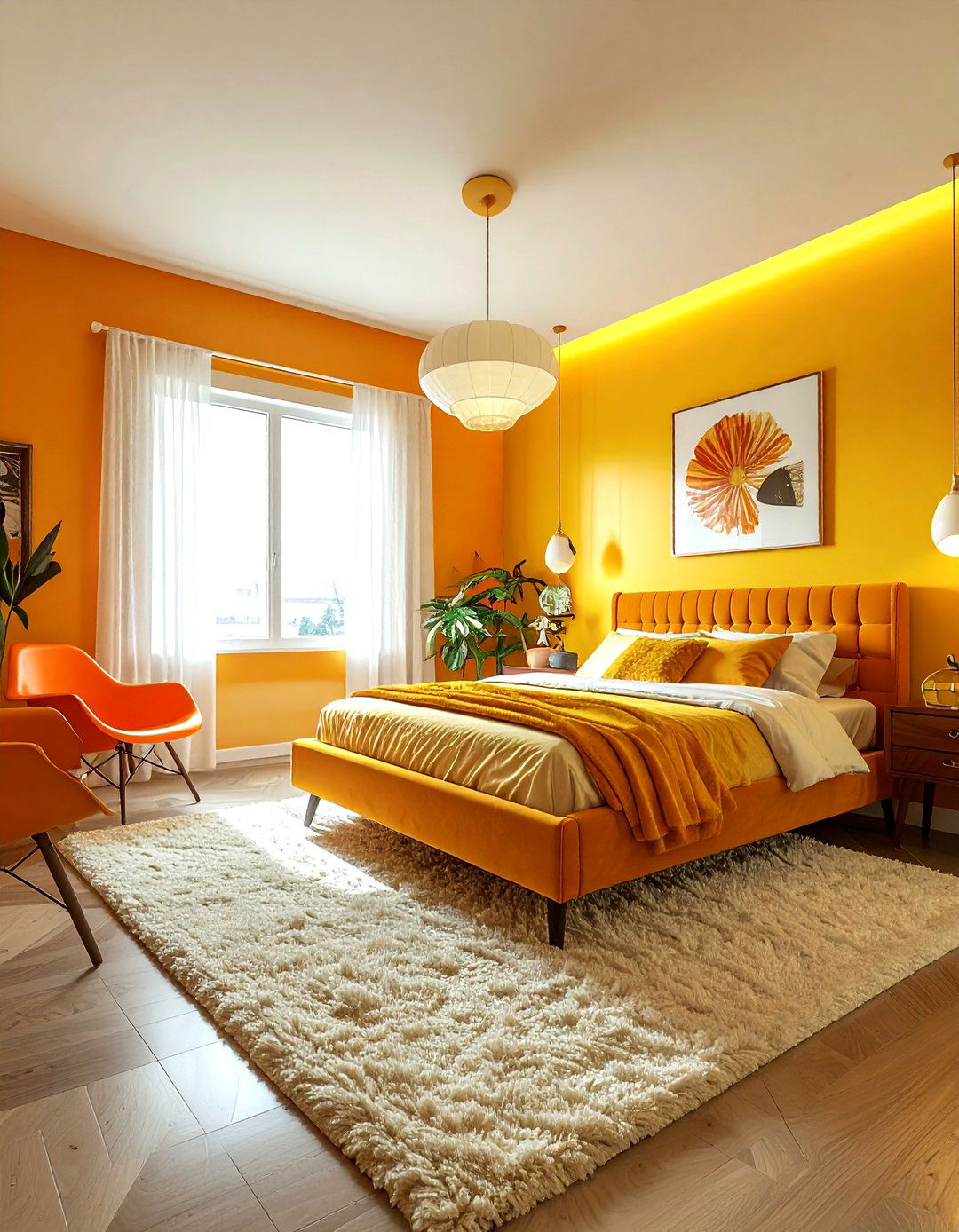 Retro yellow bedroom - 30 yellow bedroom decor ideas