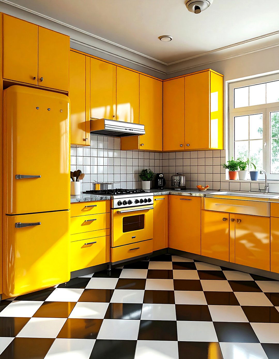 Retro yellow kitchen - 30 yellow kitchen decor ideas