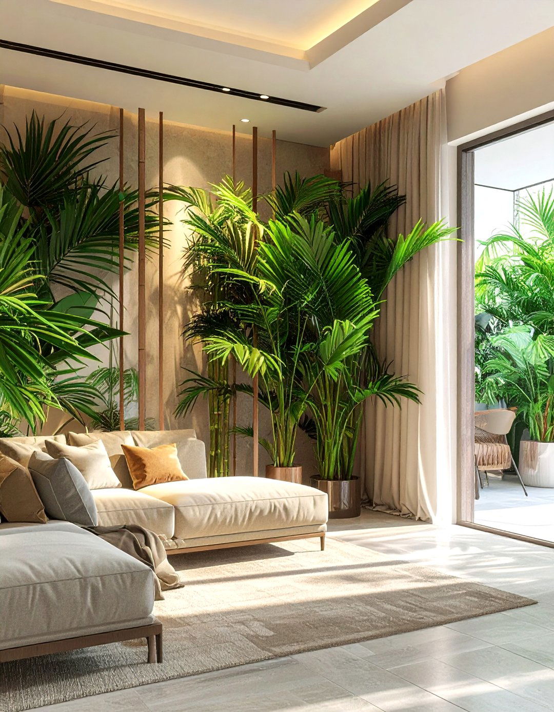 Rhapis excelsa room divider - 30 palm plant ideas