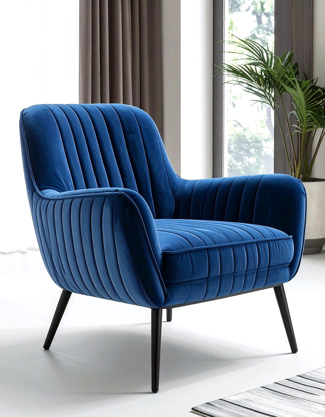 Ribbed Fabric Chair - 30 soft texture living room ideas