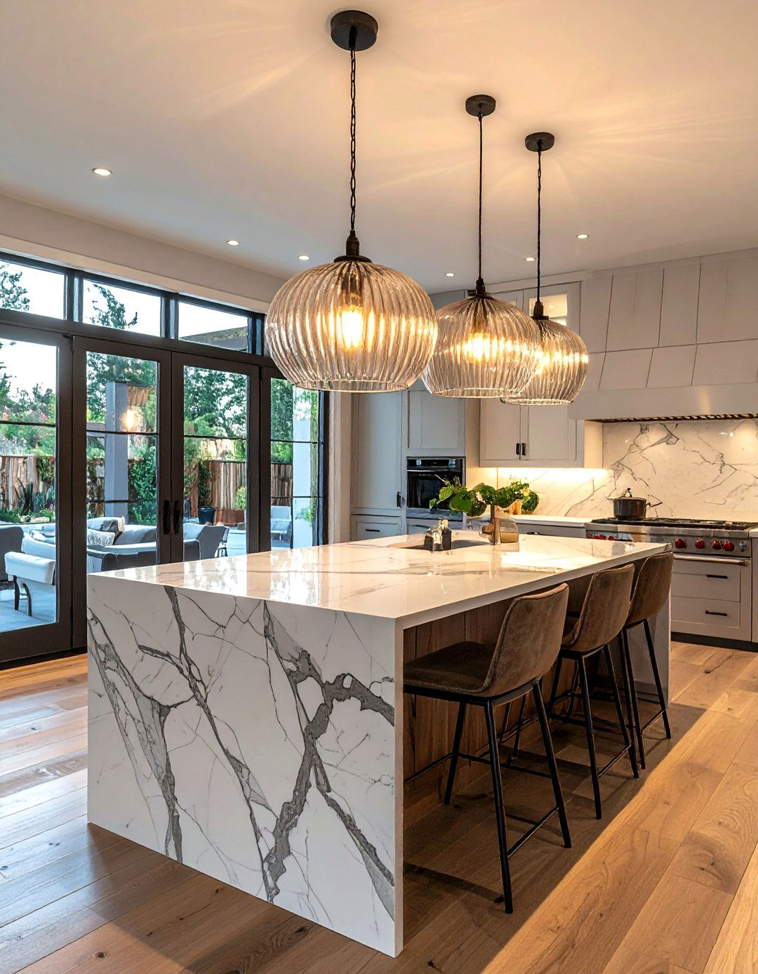 Ribbed Glass Pendant - 30 glass decor ideas