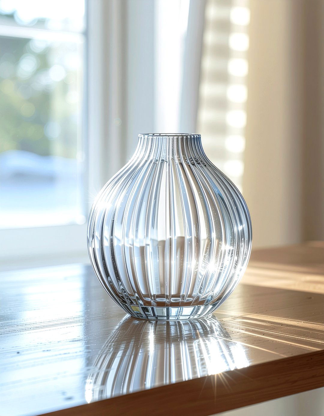 Ribbed Glass Vase - 30 empty vase decor ideas