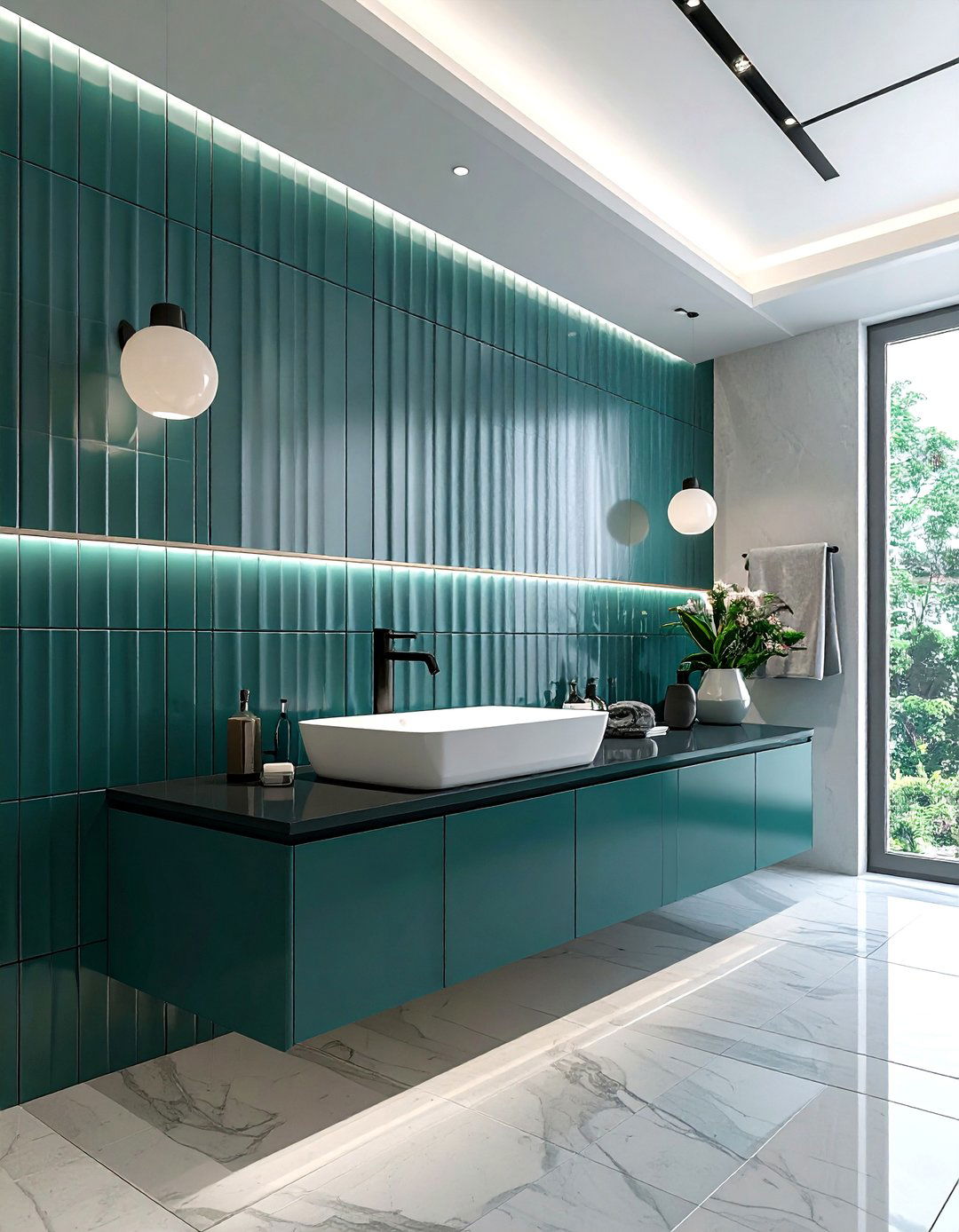 Ribbed Tile Backsplash - 30 ribbed tile bathroom ideas