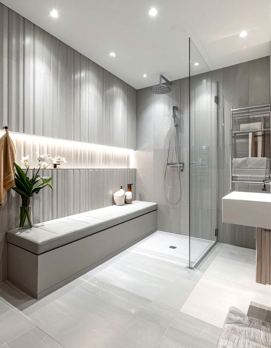 30 Chic Ribbed Tile Bathroom Ideas for Modern Textural Depth