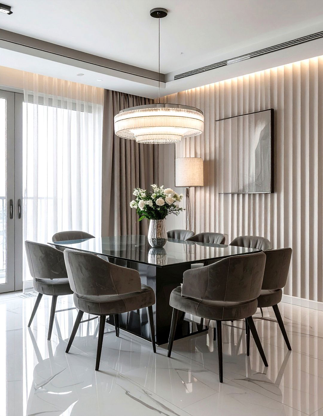 Ribbed texture wallpaper dining room - 30 textured wallpaper dining room ideas