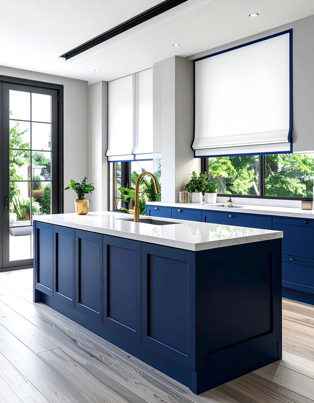 Ribbon Trim Roman Shade - 30 kitchen roman shade ideas