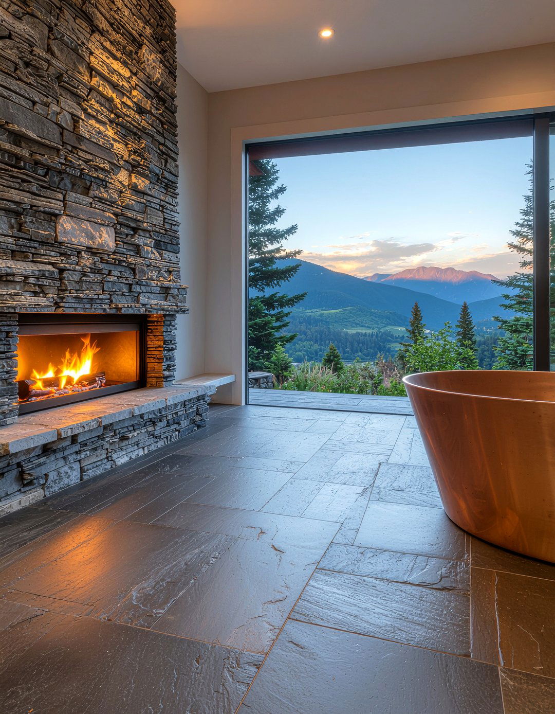 Riven slate bathroom tiles - 30 slate tile bathroom ideas