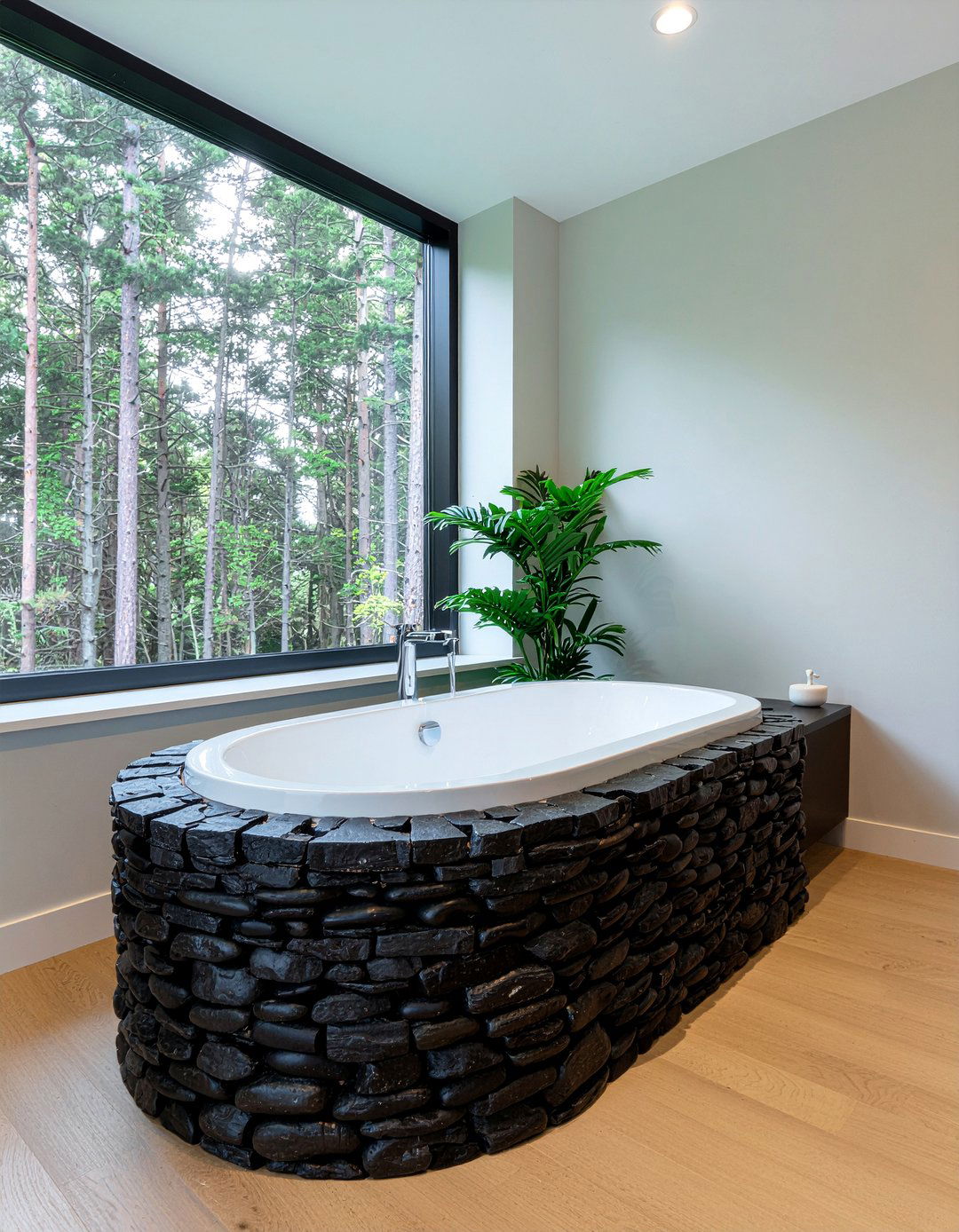 River Rock Bathtub Surround - 30 river rock bathroom ideas