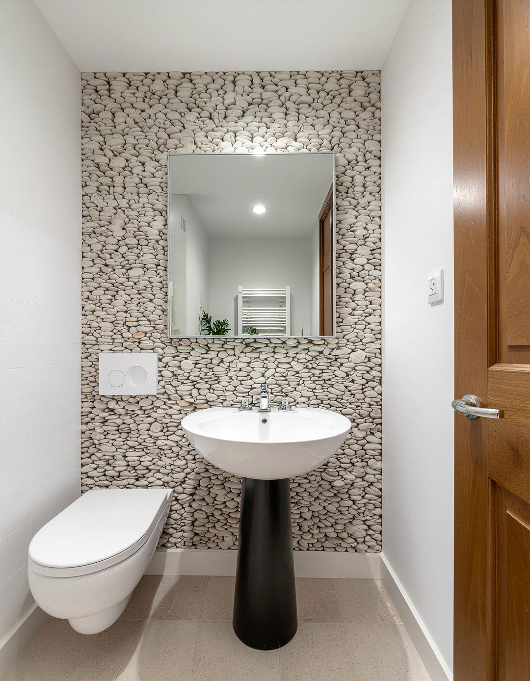 River Rock Powder Room - 30 river rock bathroom ideas