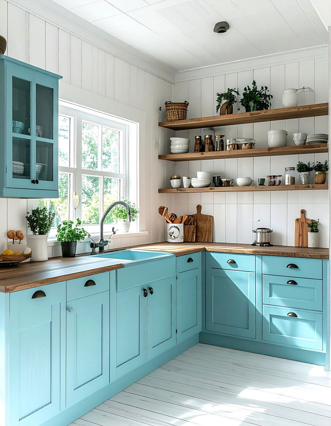 Robin Egg Blue Kitchen - 30 blue and white kitchen ideas
