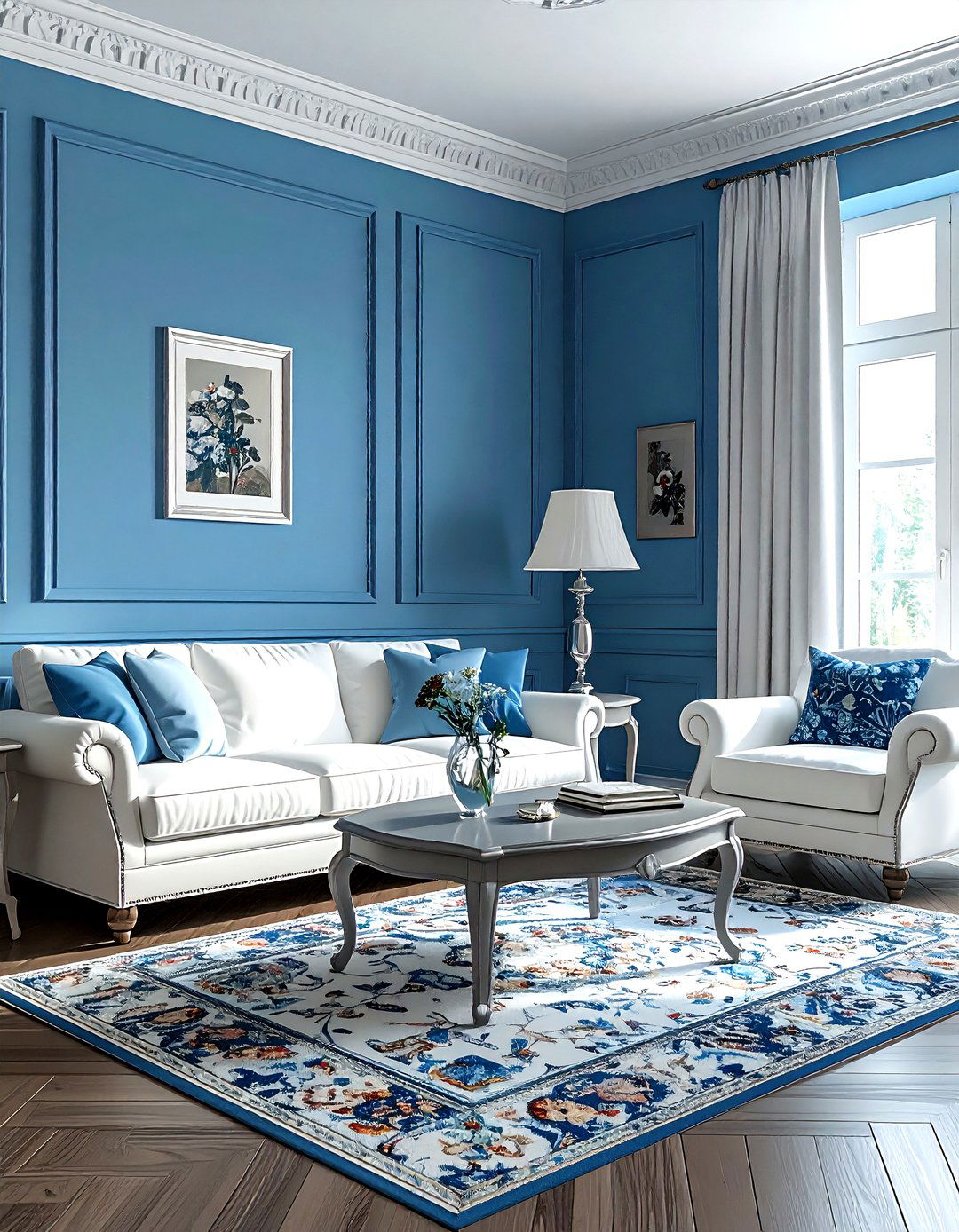 Robin Egg Blue Walls - 30 traditional blue living room ideas