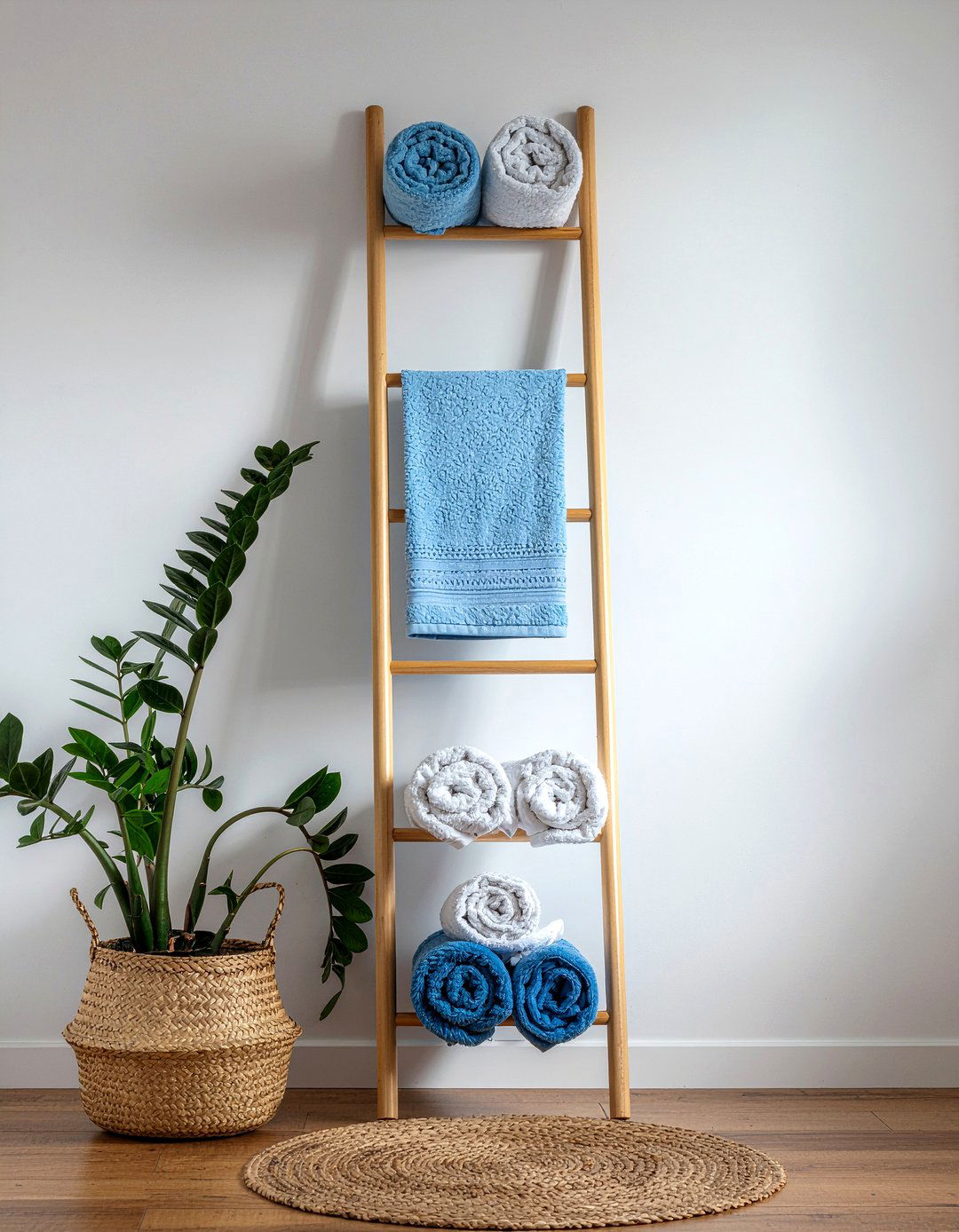 Rolled Towel Rack - 30 bathroom DIY storage ideas