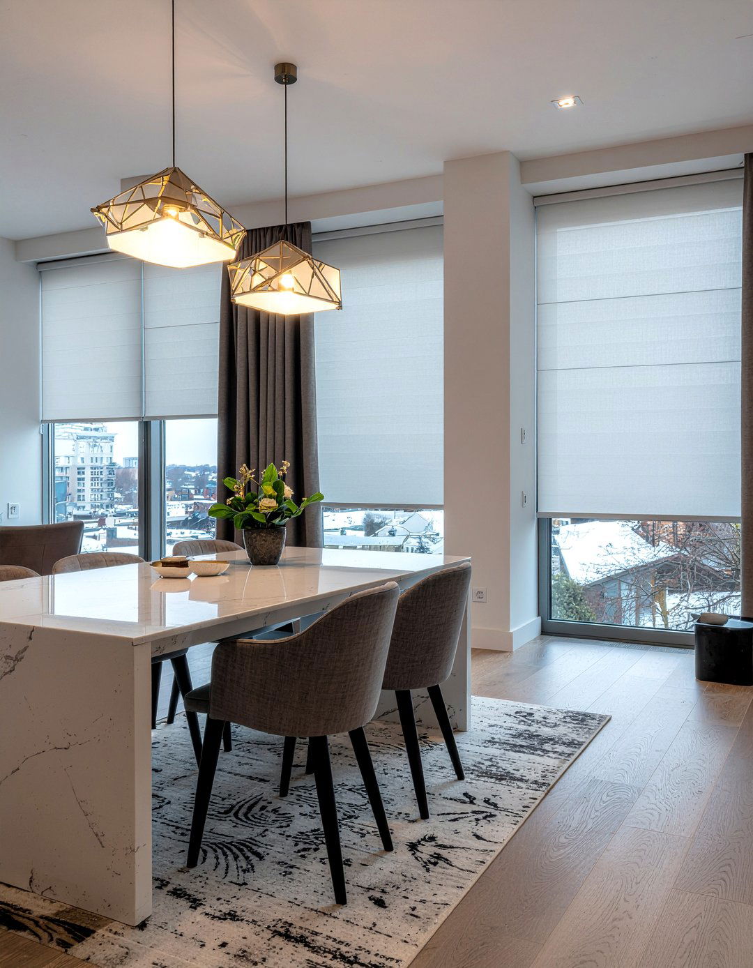 Roller Shades - 30 dining room blinds ideas