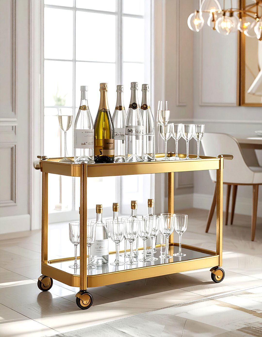 Rolling Bar Cart - 30 small space decor ideas