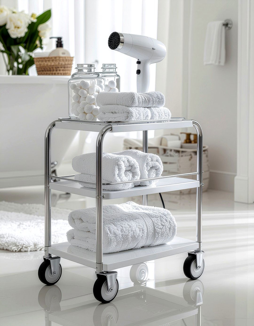 Rolling Bathroom Cart - 30 bathroom furniture ideas