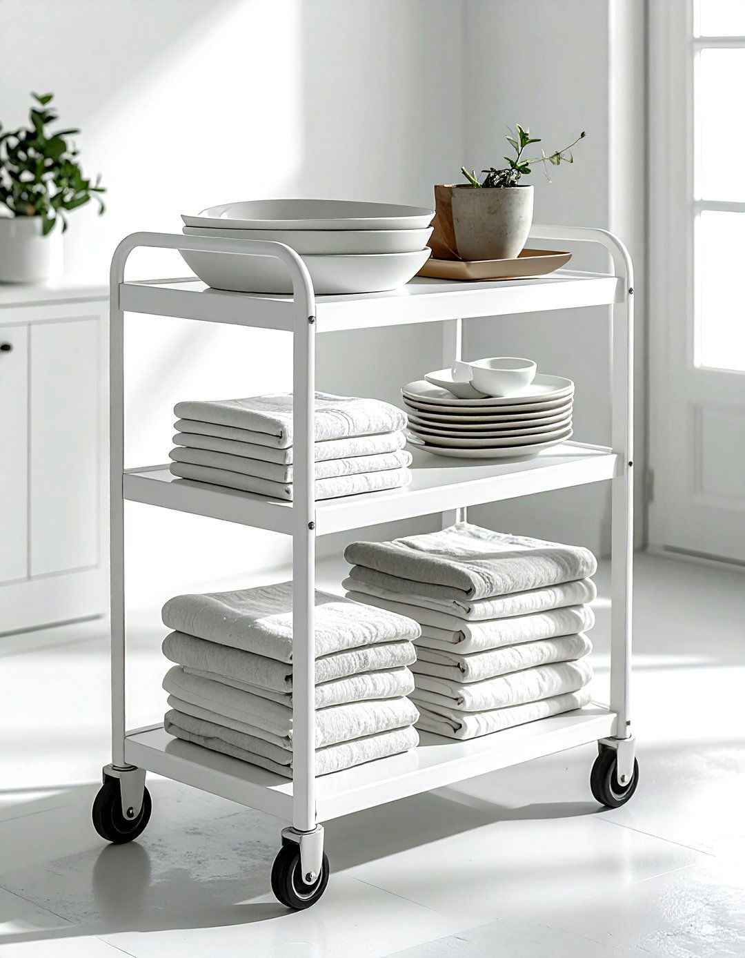 Rolling Cart - 30 dining room storage tips