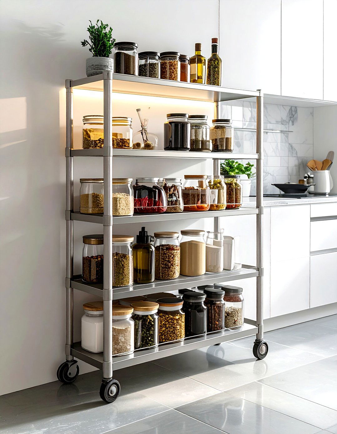Rolling Cart Pantry - 30 kitchen closet organization