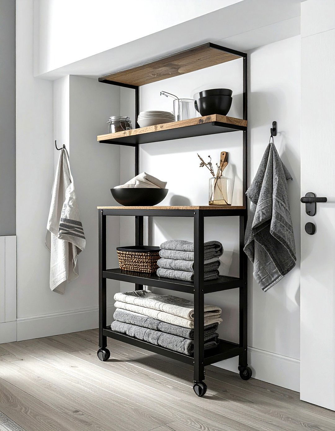 Rolling Cart Storage - 30 kitchen alcove ideas