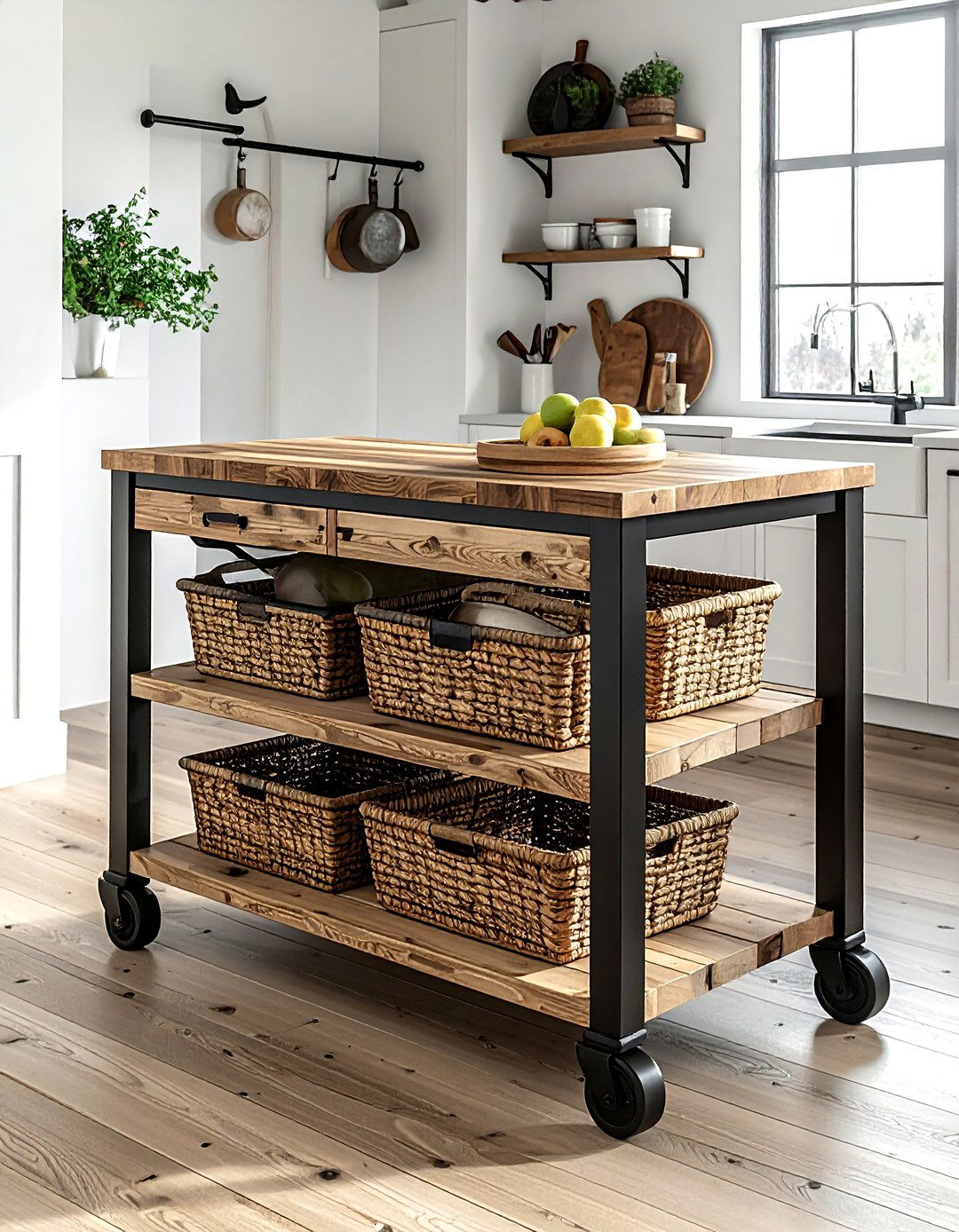 Rolling Kitchen Cart - 30 senior friendly kitchen ideas