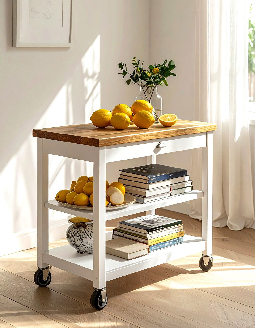 Rolling Kitchen Cart - 30 small kitchen organization ideas