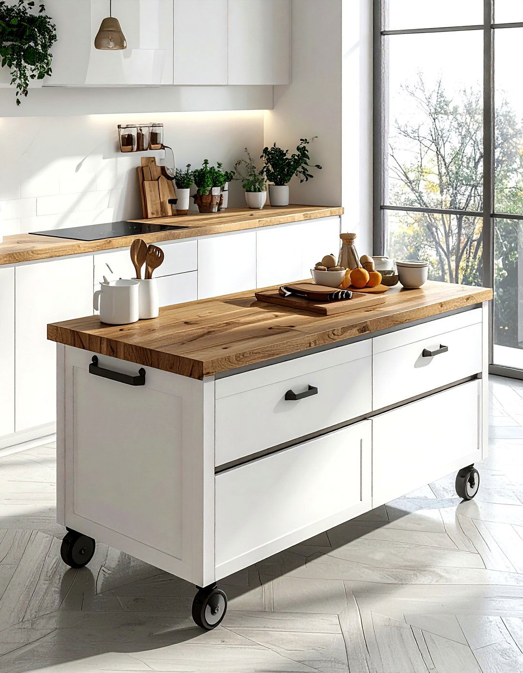 Rolling Kitchen Cart - 30 utensil storage kitchen ideas