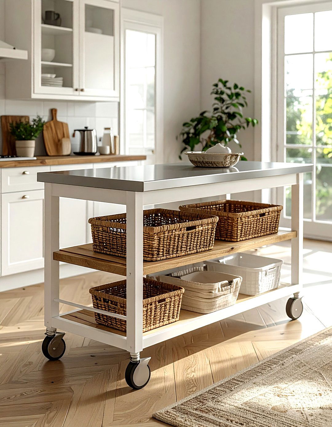 Rolling Kitchen Cart - 30 efficient kitchen ideas