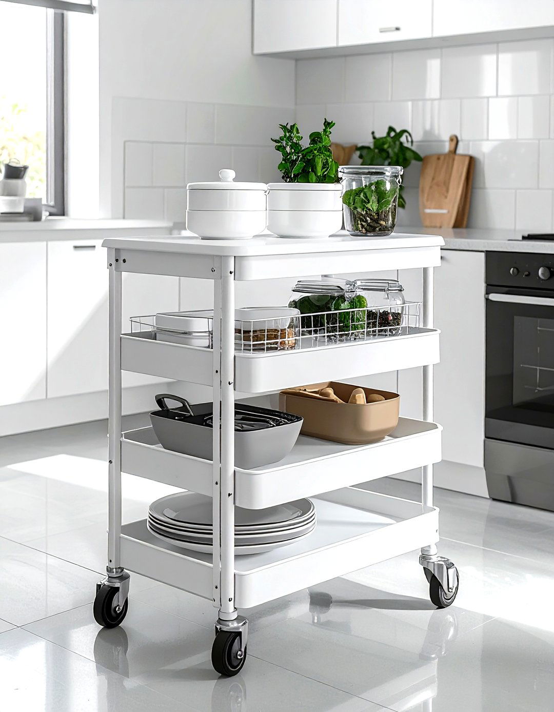 Rolling Kitchen Cart Storage - 30 lid organizer kitchen ideas