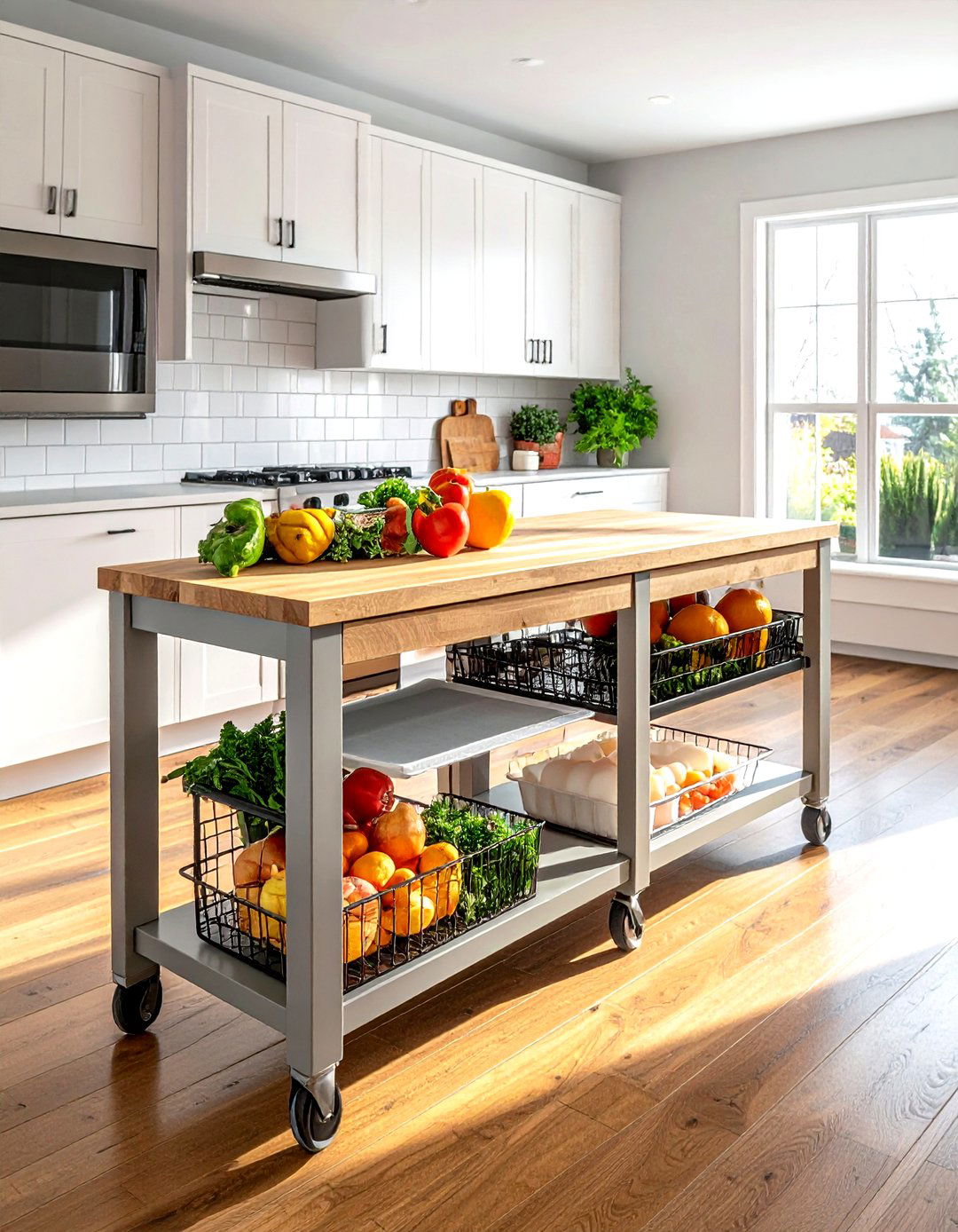 Rolling Kitchen Carts - 30 small kitchen storage ideas
