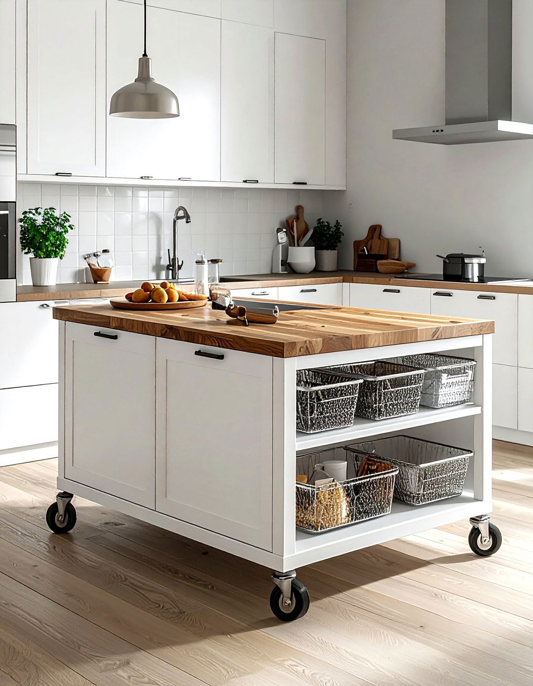 Rolling Kitchen Island - 30 DIY kitchen remodel ideas