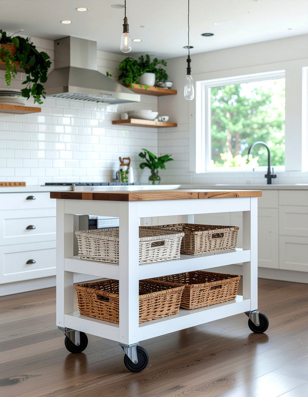 Rolling Kitchen Island - 30 kitchen cabinet organization ideas