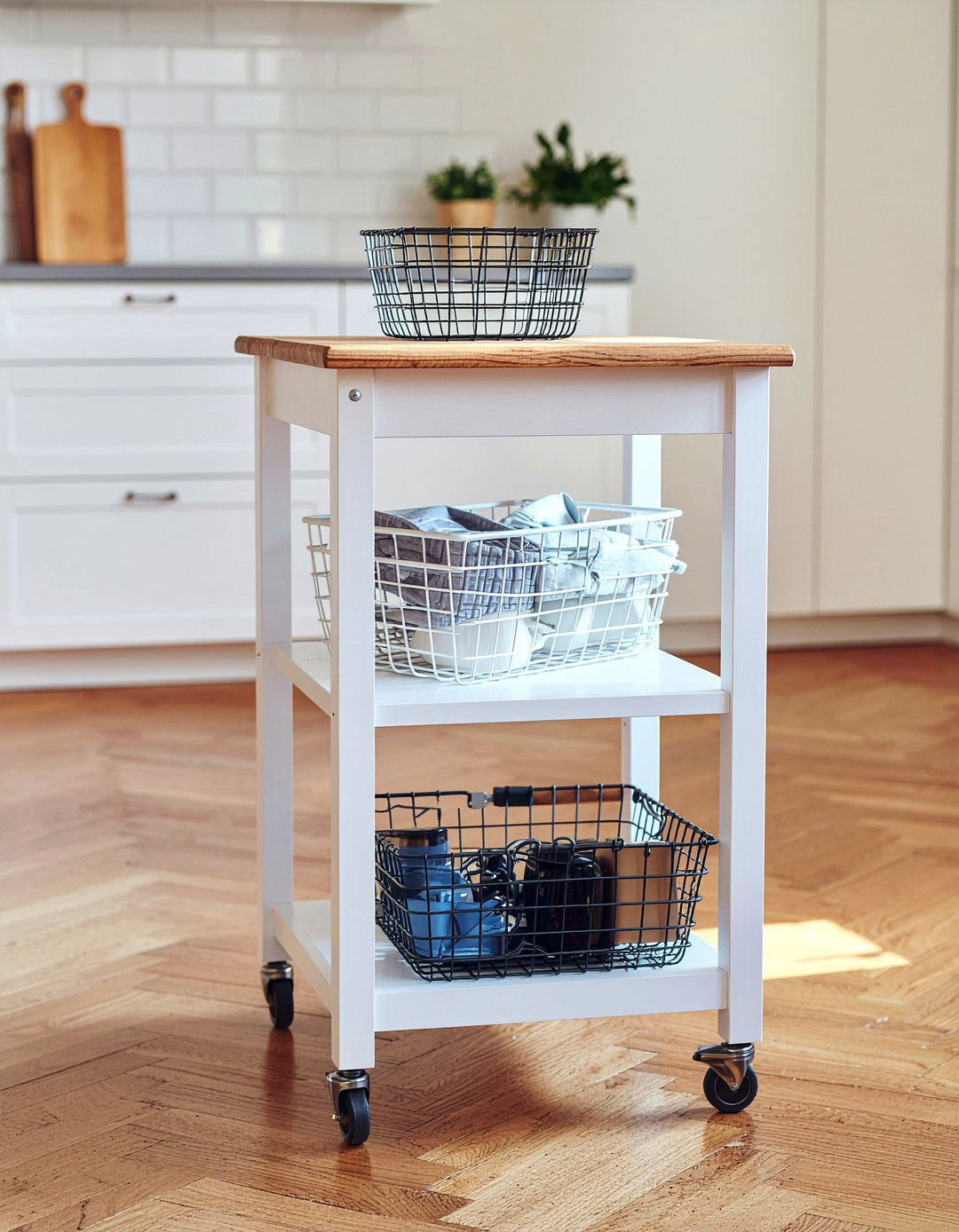 Rolling Kitchen Storage Cart - 30 kitchen organization ideas