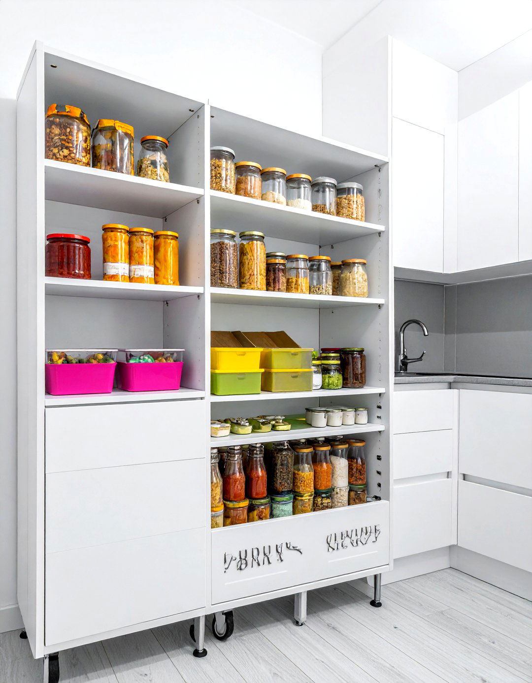 Rolling Pantry Cabinet - 30 temporary kitchen ideas