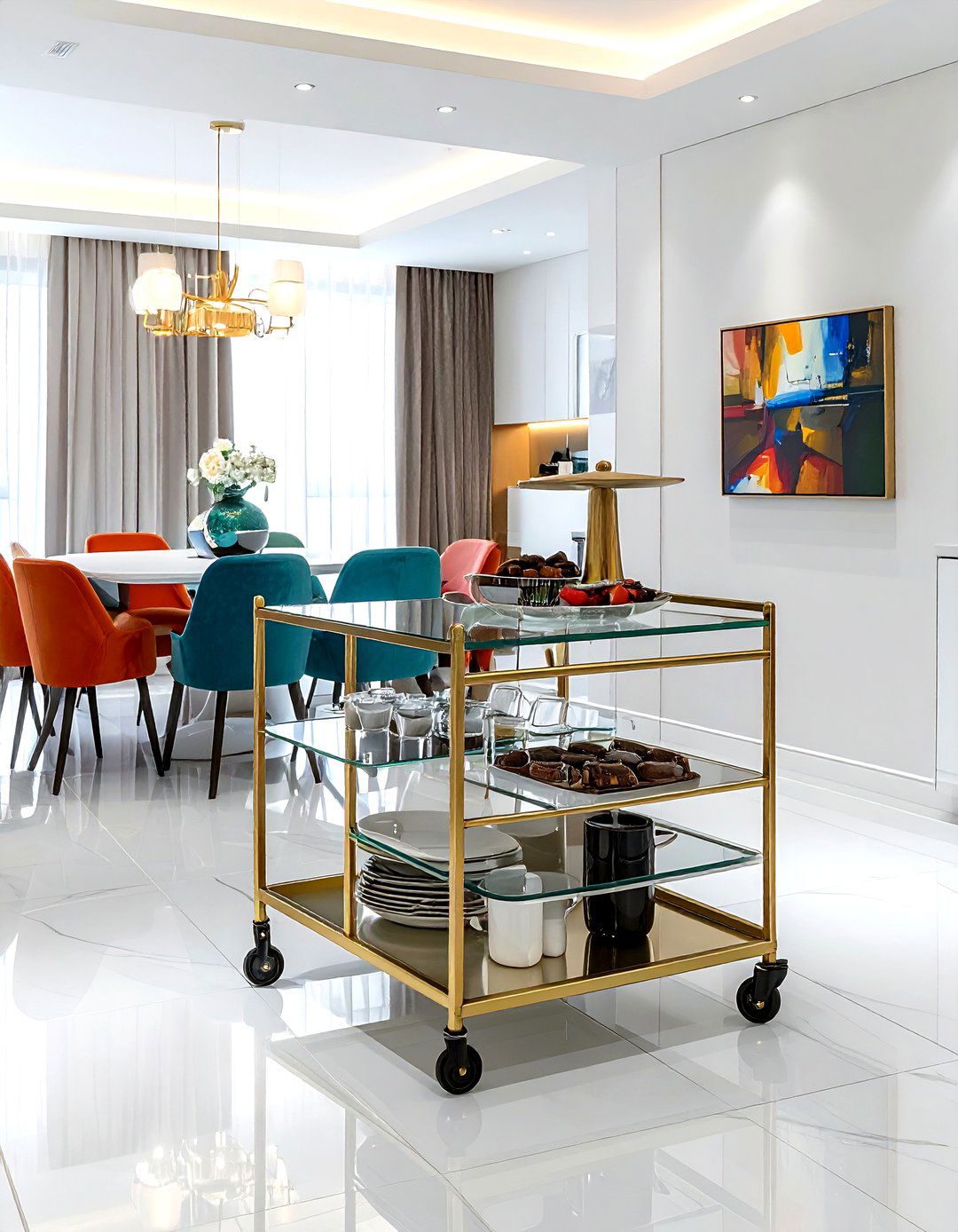 Rolling Serving Cart - 30 dining room storage solutions