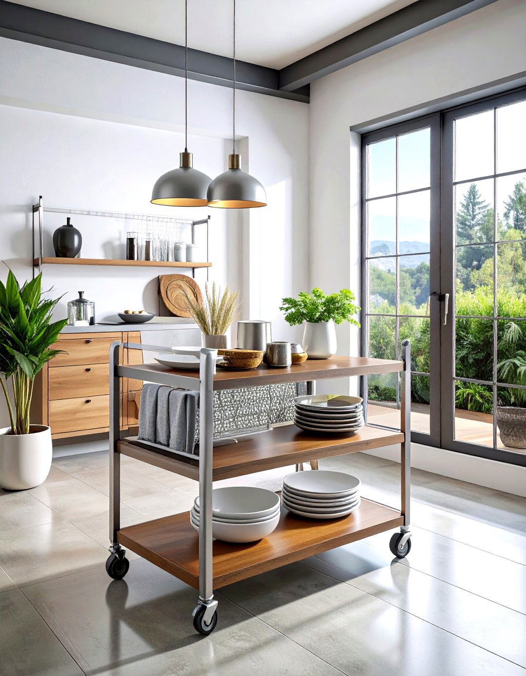 Rolling Serving Cart - 30 dining room storage hacks