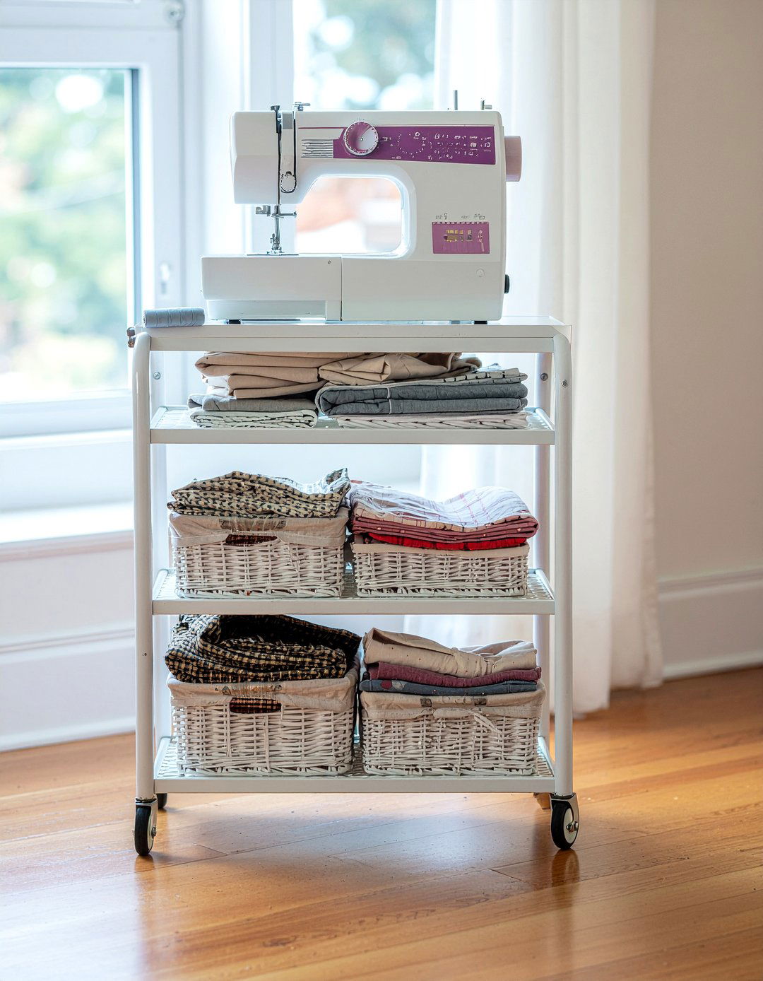 Rolling Sewing Cart - 30 bedroom sewing nook ideas