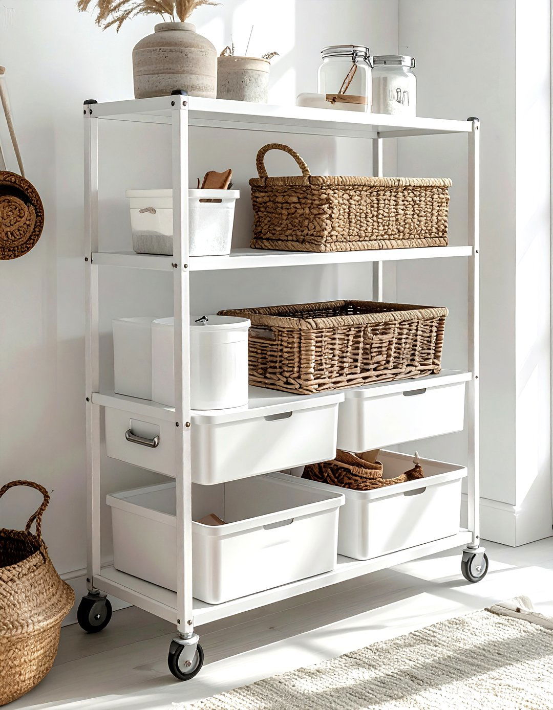 Rolling Storage Cart - 30 desk organization ideas