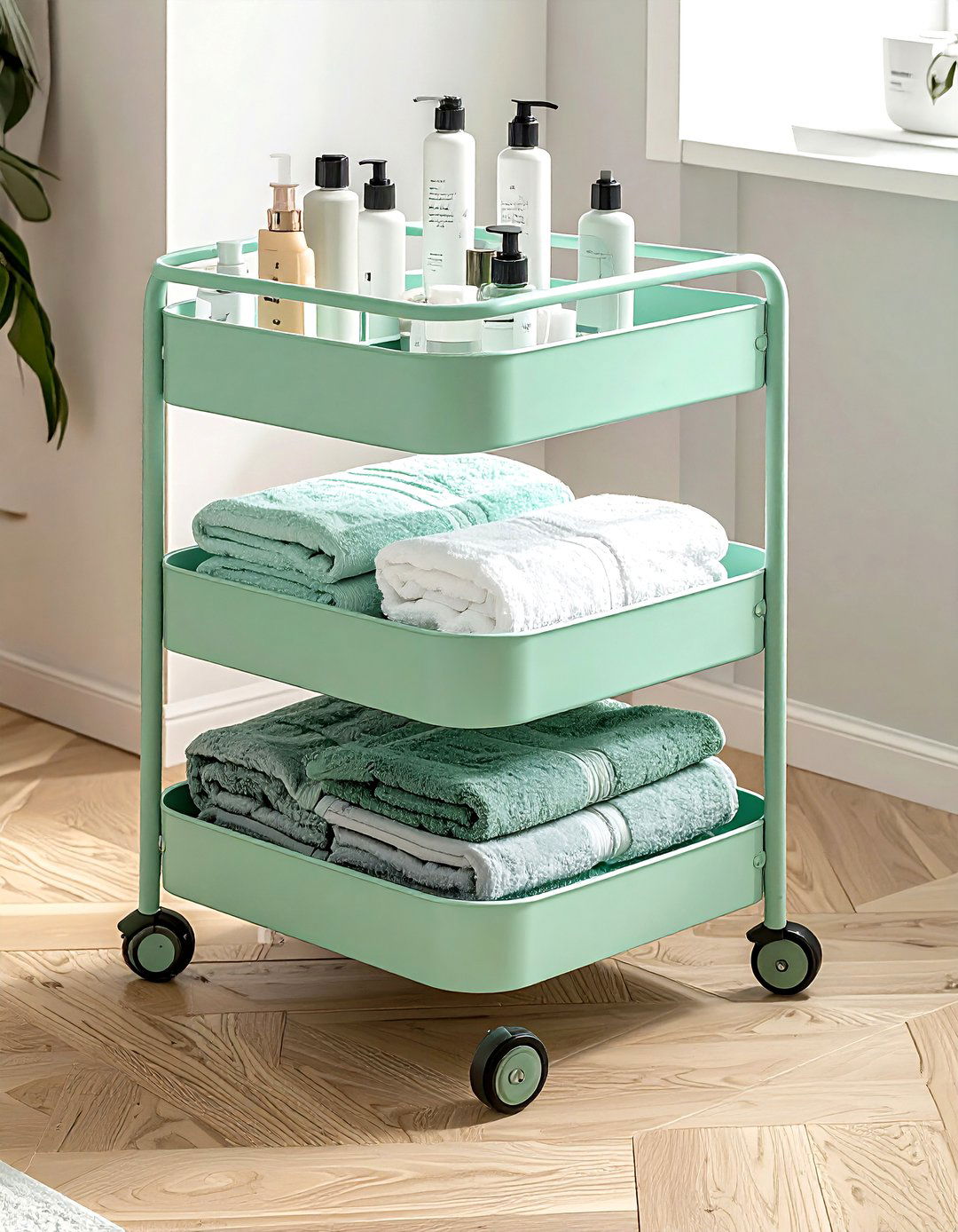 Rolling Storage Carts - 30 bedroom clever storage ideas