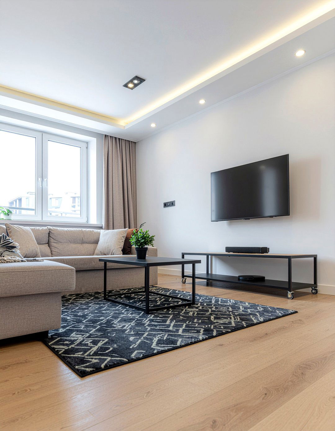 Rolling TV Stand - 30 cheap living room furniture ideas