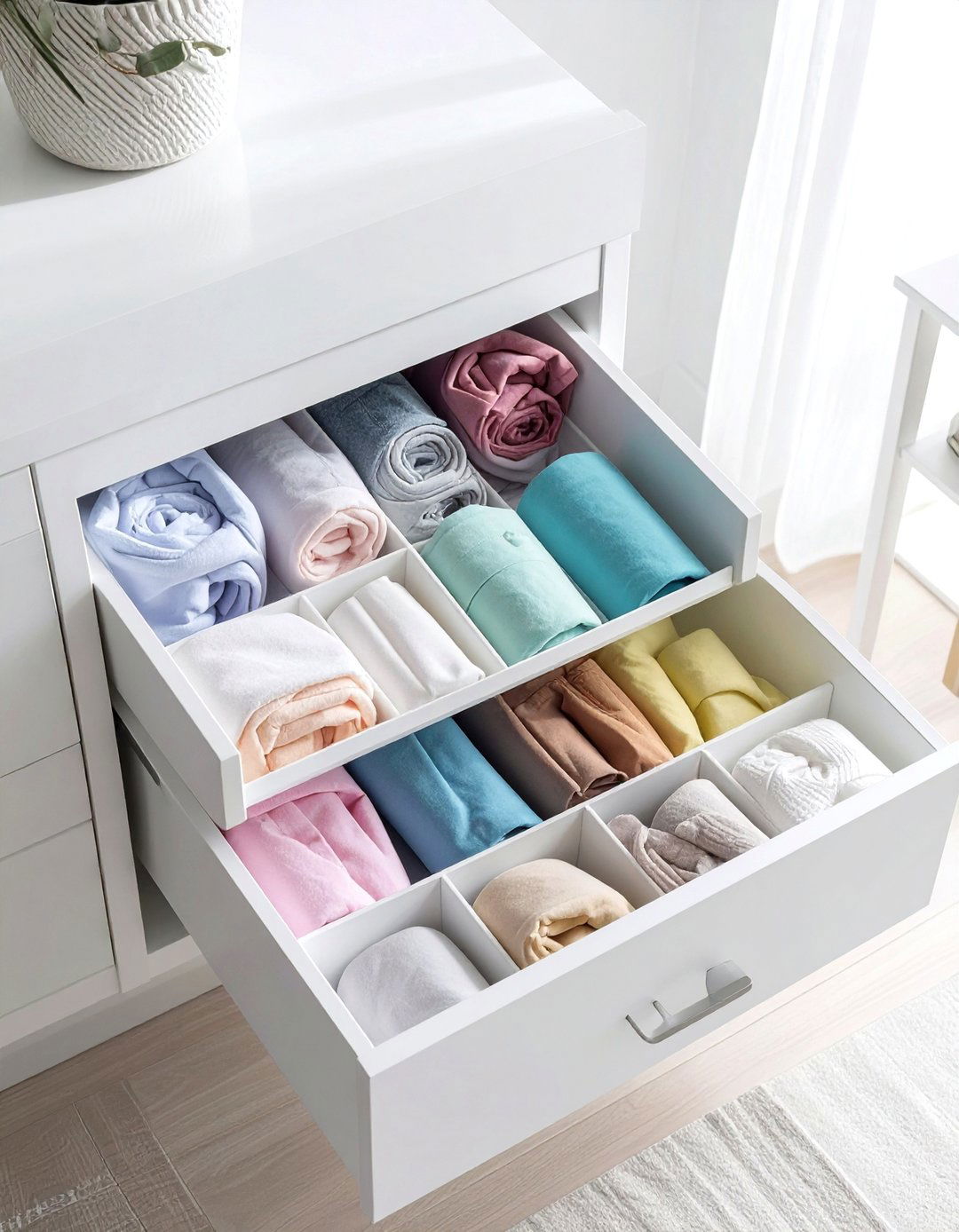 Rolling Underwear Method - 30 bedroom drawer organization ideas