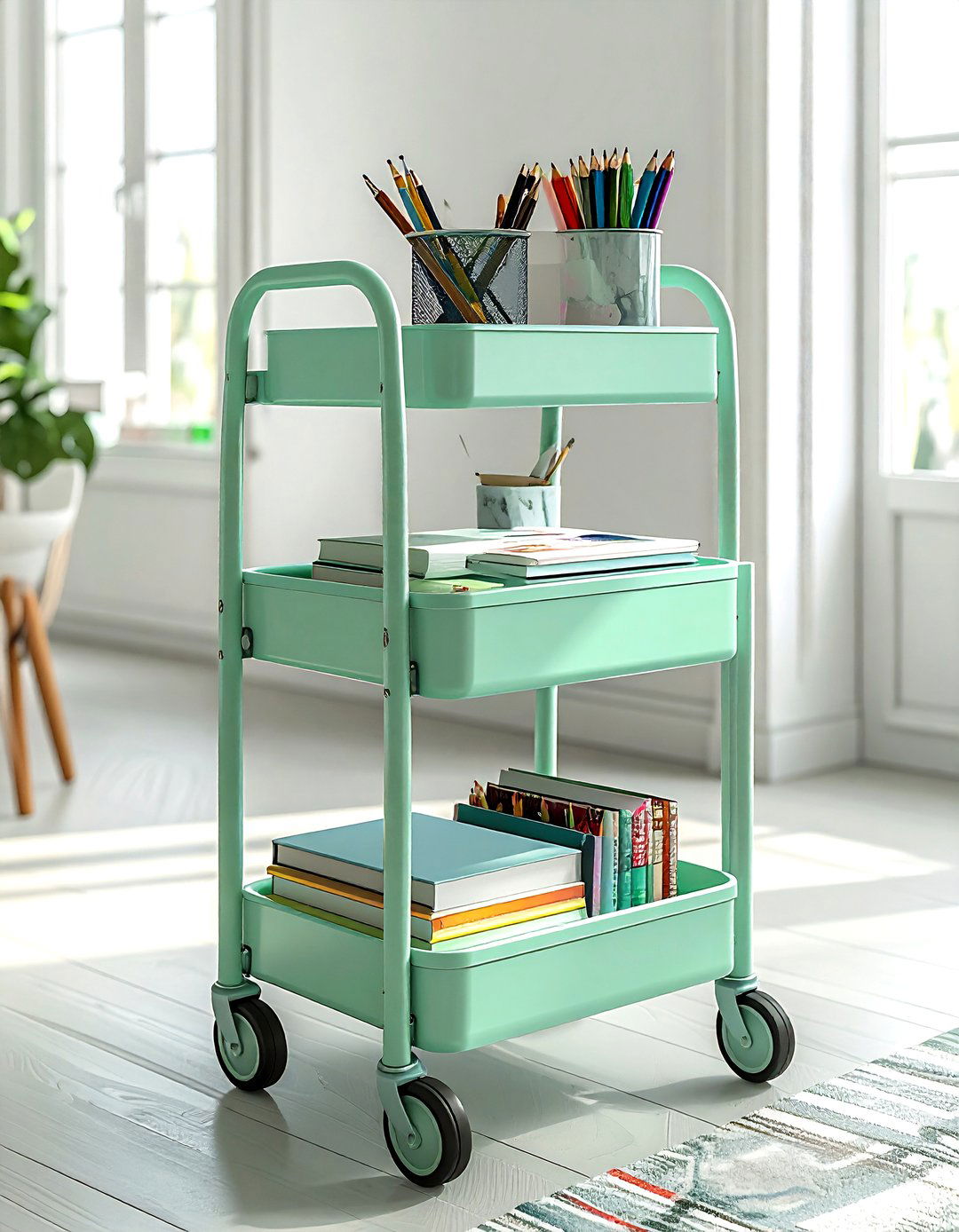 Rolling Utility Cart - 30 functional decor ideas