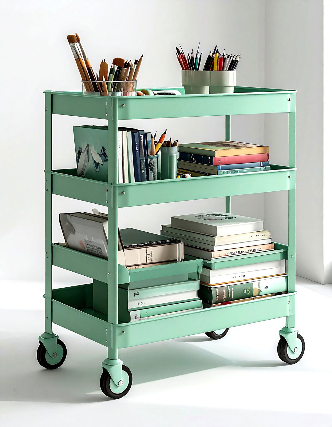 Rolling Utility Cart - 30 living room storage solutions
