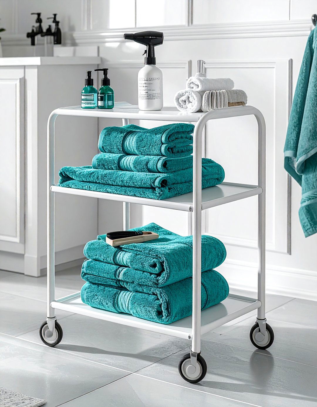 Rolling Utility Cart For Bathroom - 30 bathroom storage tips