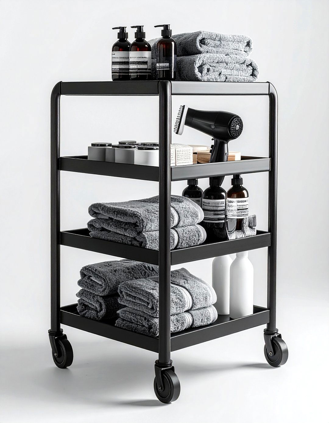 Rolling cart for toiletries - 30 bathroom organization hacks