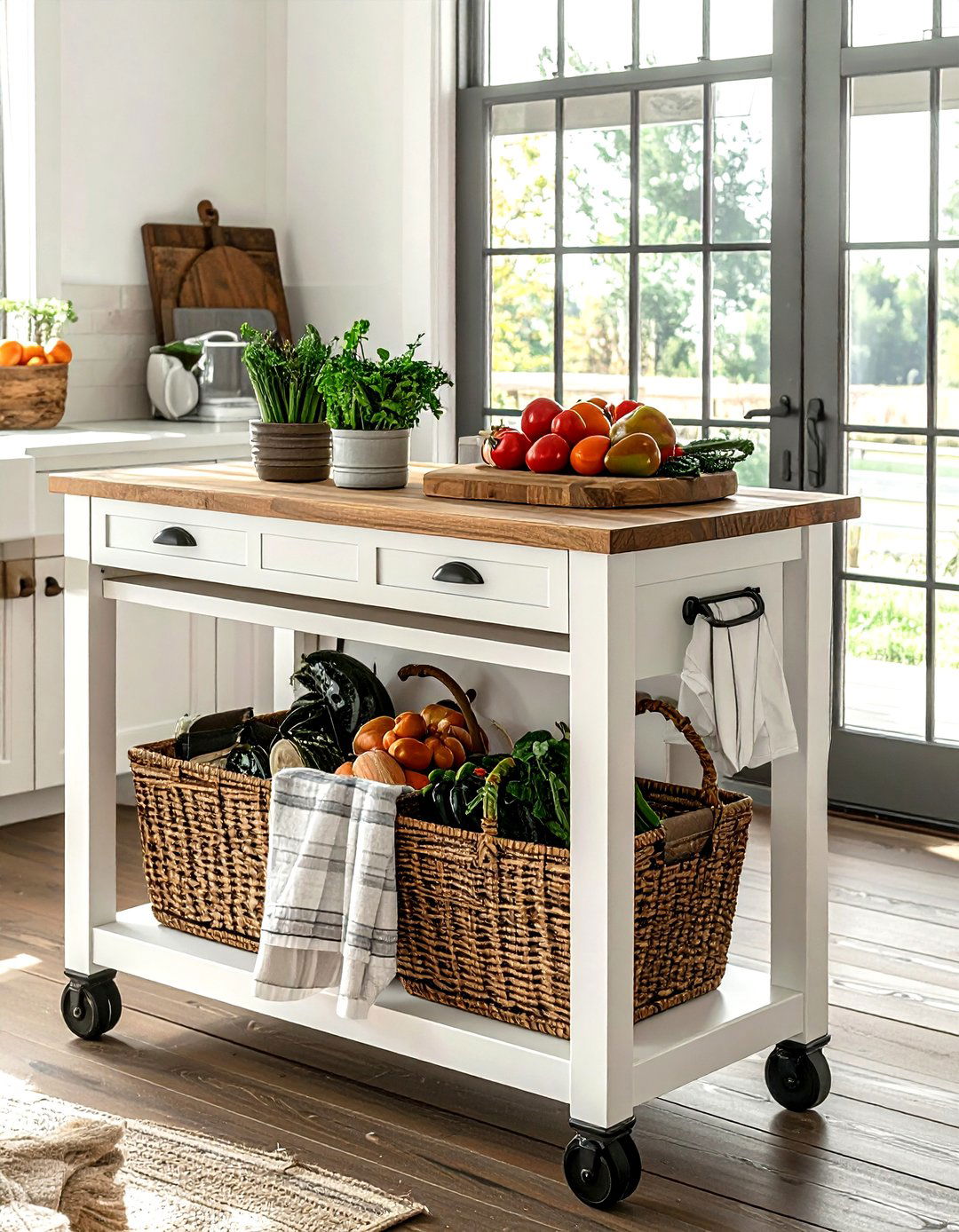 Rolling kitchen cart - 30 kitchen storage hacks