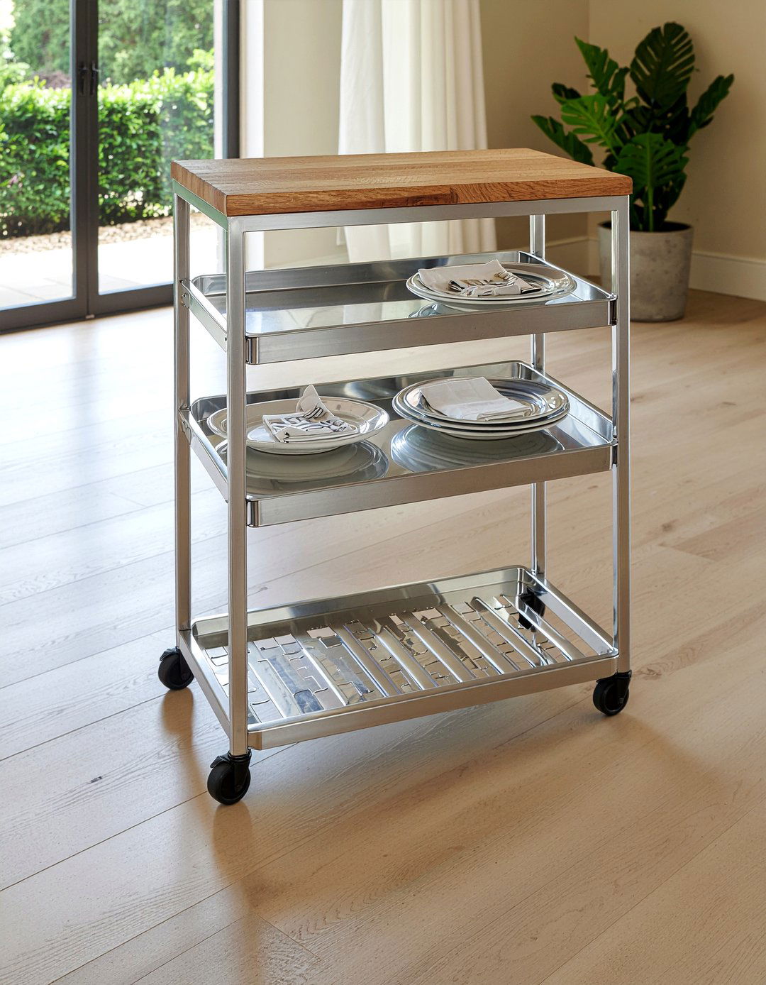 Rolling kitchen cart - 30 dining room storage ideas