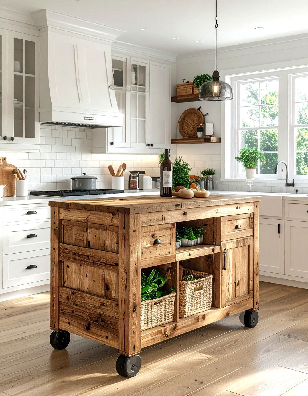 Rolling kitchen cart - 30 kitchen cabinet storage ideas