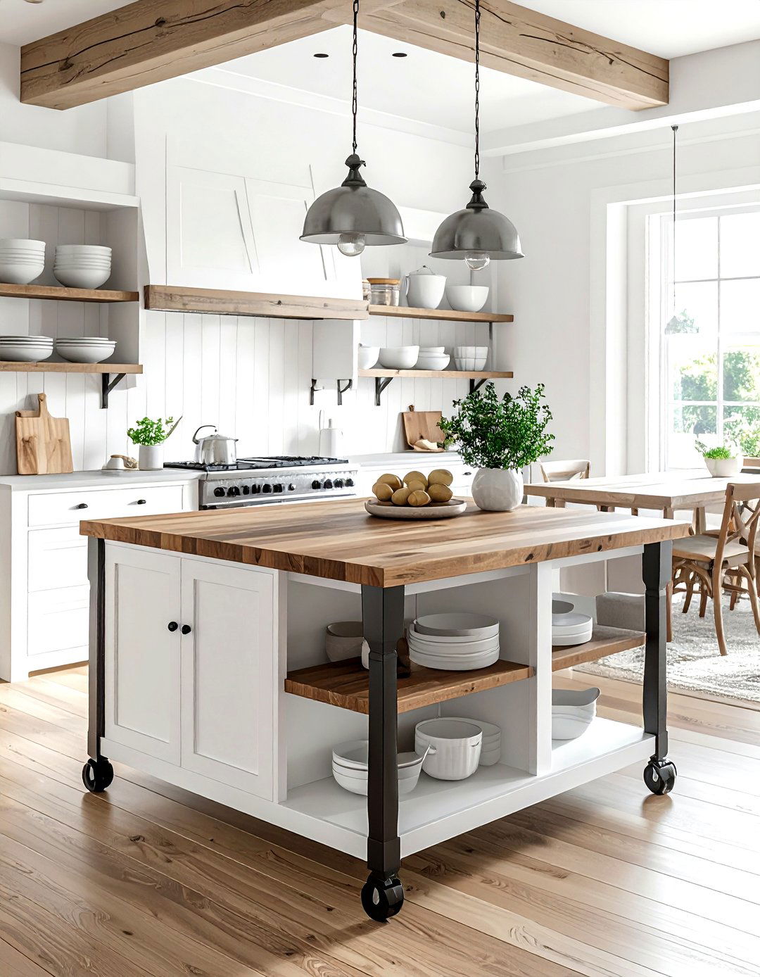 Rolling kitchen island - 30 dining room clever storage ideas