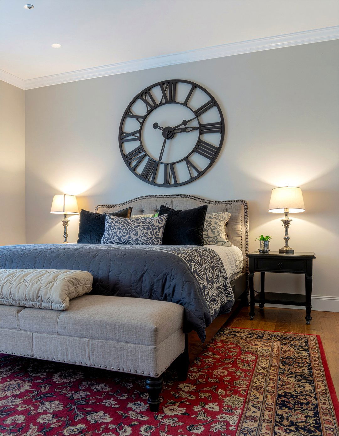 Roman Numeral Wall Clock - 30 bedroom wall clocks