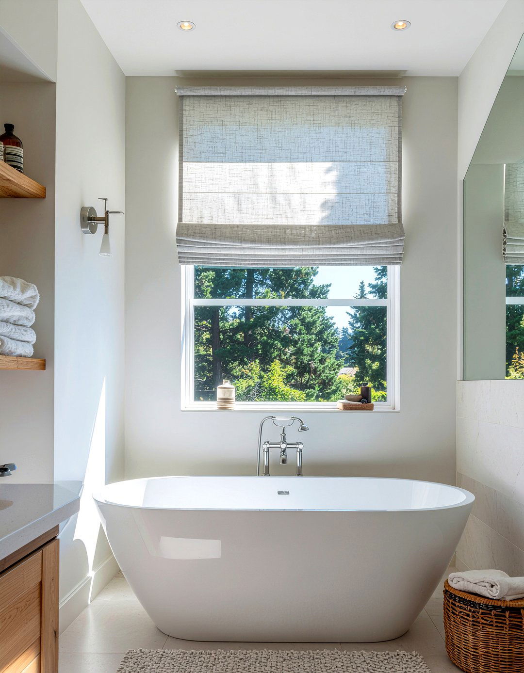 Roman Shades - 30 bathroom charm ideas